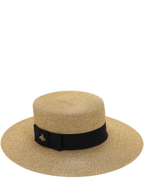 gucci straw panama hat|gucci straw hat with bee.